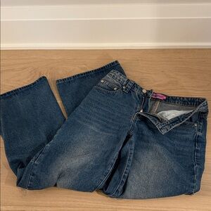 Edikted Women's Straight Leg Baggy Jeans - Dark Blue